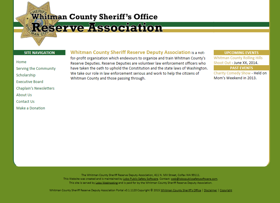 Screen shot of the Reserve Association website